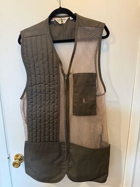 bob allen Men's Olive Shooting Vest with Mesh Panels